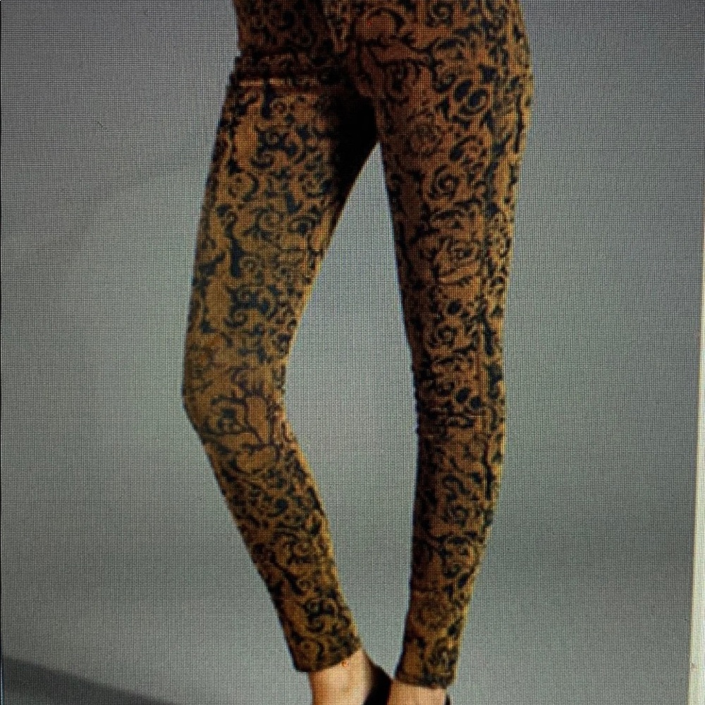 J Brand Mod Rose Skinny Jean Gold Brocade - Picture 5 of 5